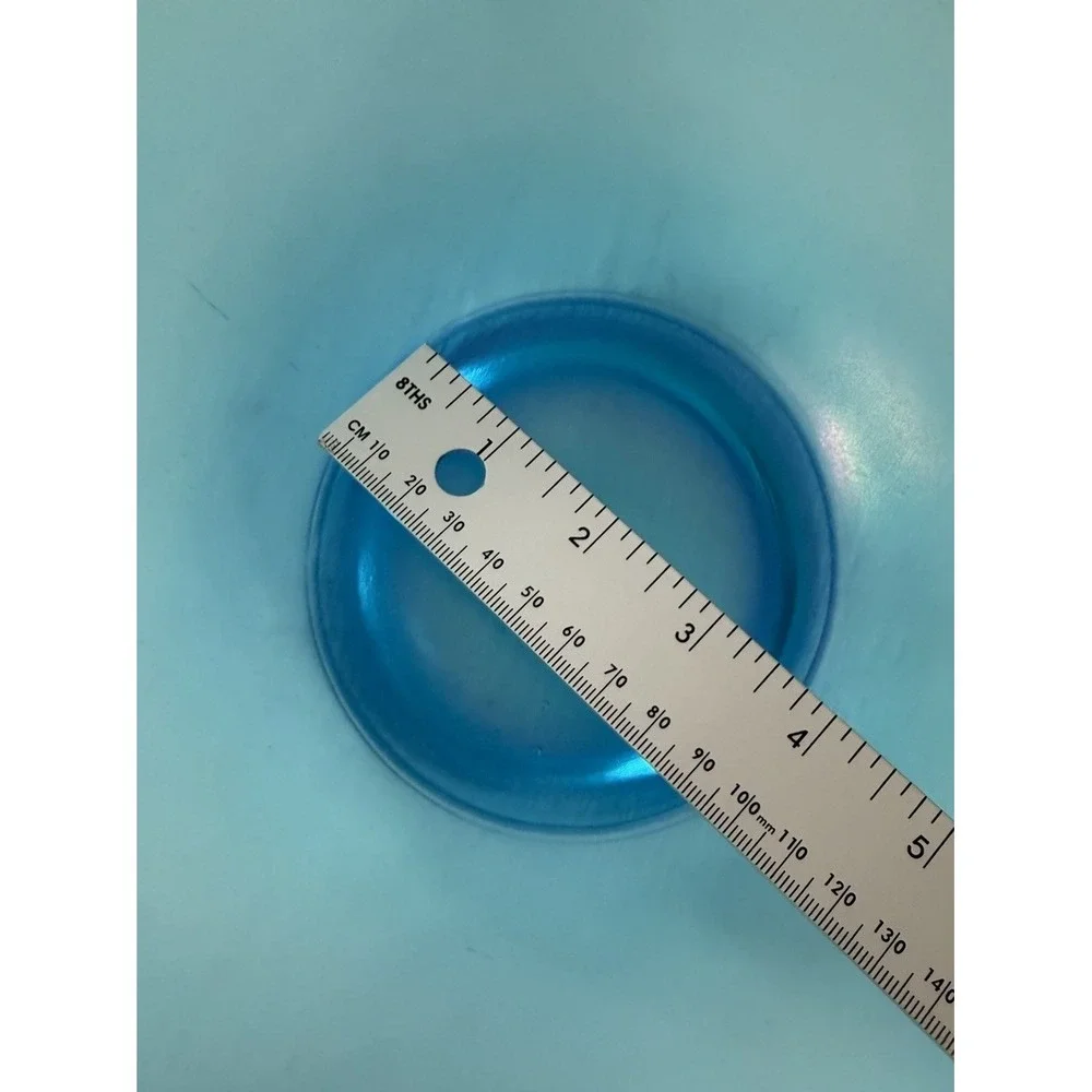 1920s NORTHWOOD Celeste Blue iridescence Stretch Glass Flared Bowl 9.75 inches